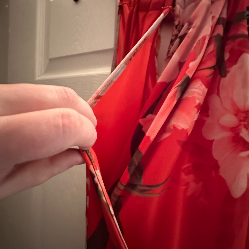 Le Château Floral Halter Dress – Orange & Pink – Petite Small – Made in Canada - Picture 4 of 10